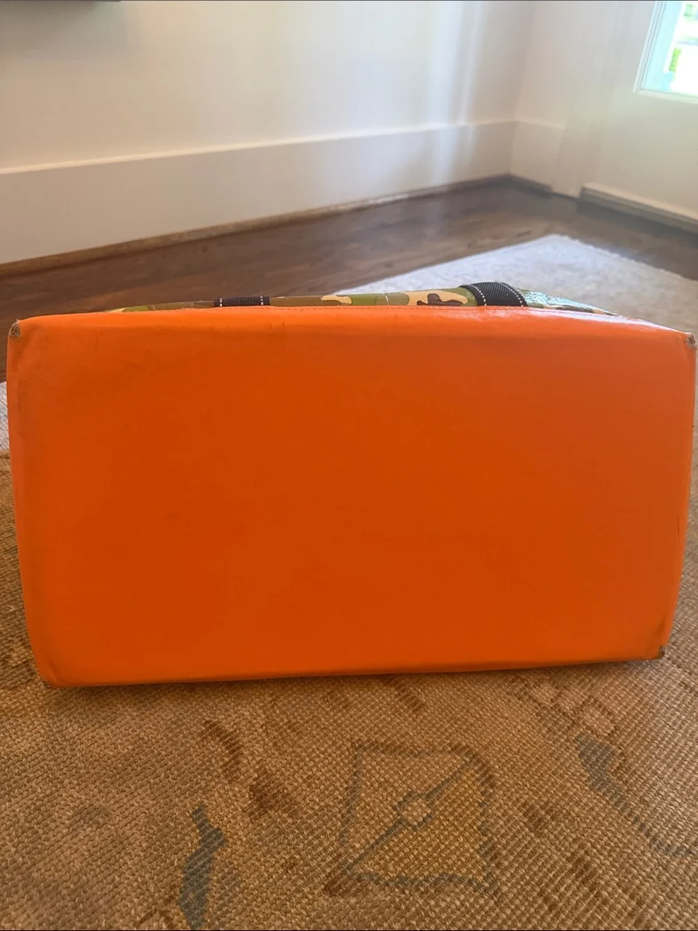 Scout Camo Tote with Orange Lining and Black Handles